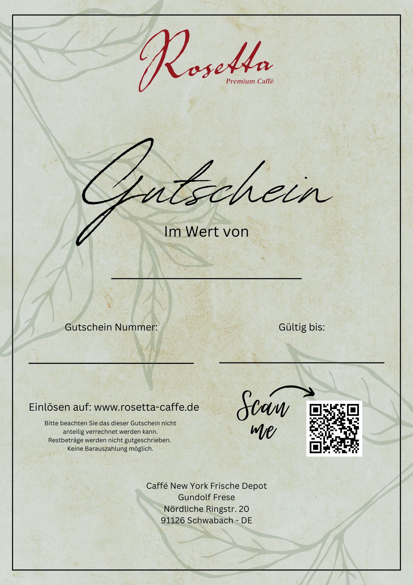 Rosetta Geschenkgutschein 