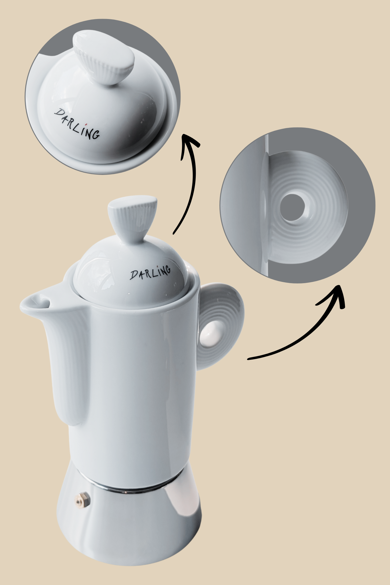 ANCAP DARLING 4 Tassen Espressokocher  mit 250 g Caffé New York Mokka NY1000